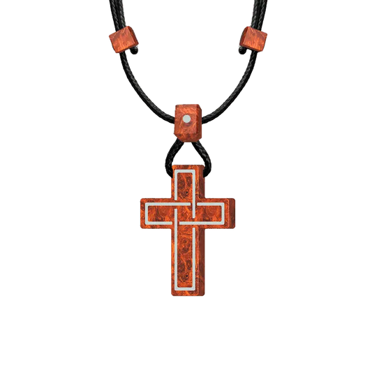 999 SILVER WOODEN CROSS NECKLACE
