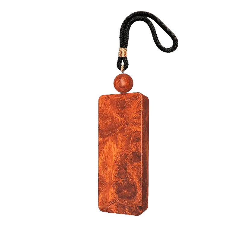 PRECIOUS WOOD INLAID WITH 999 PURE SILVER HANDCRAFTED PEACE AMULET