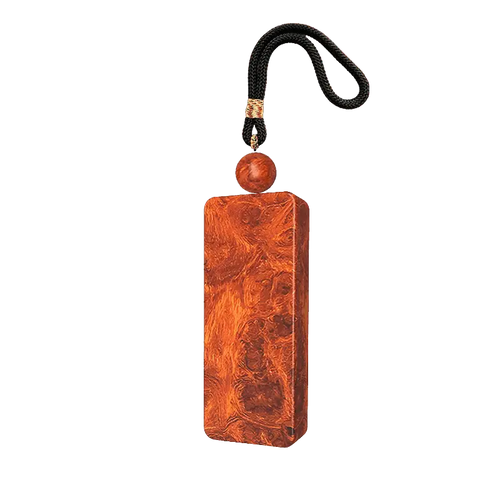 PRECIOUS WOOD INLAID WITH 999 PURE SILVER HANDCRAFTED PEACE AMULET